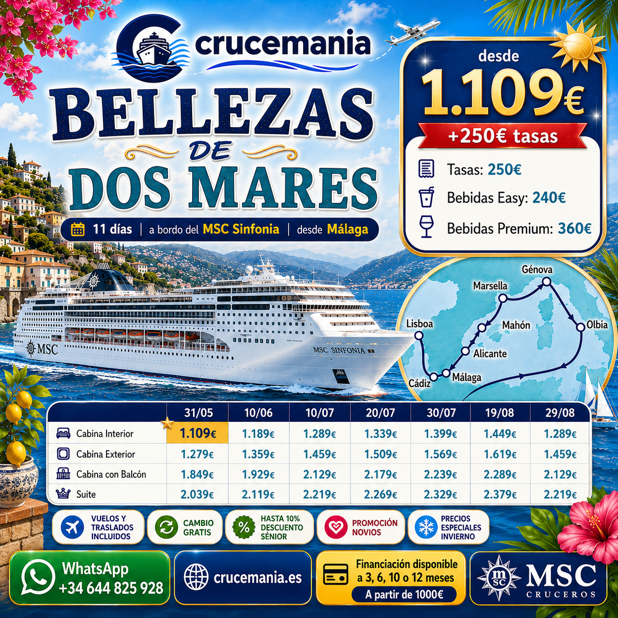 Bellezas de dos mares MSC Sinfonia