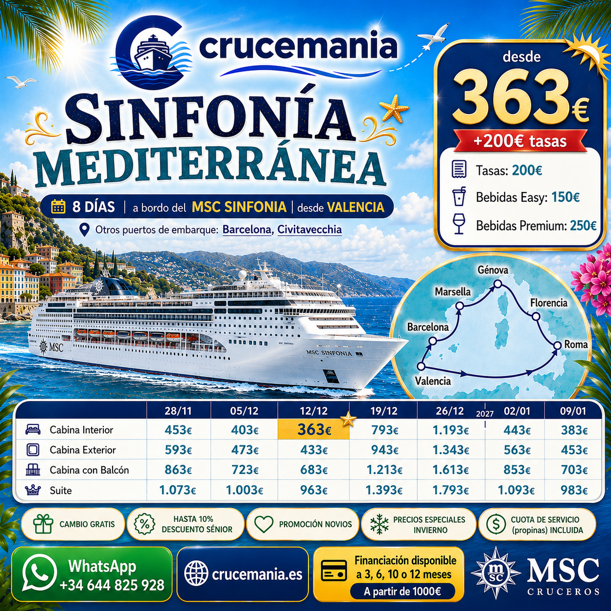 Sinfonía mediterránea MSC Sinfonia