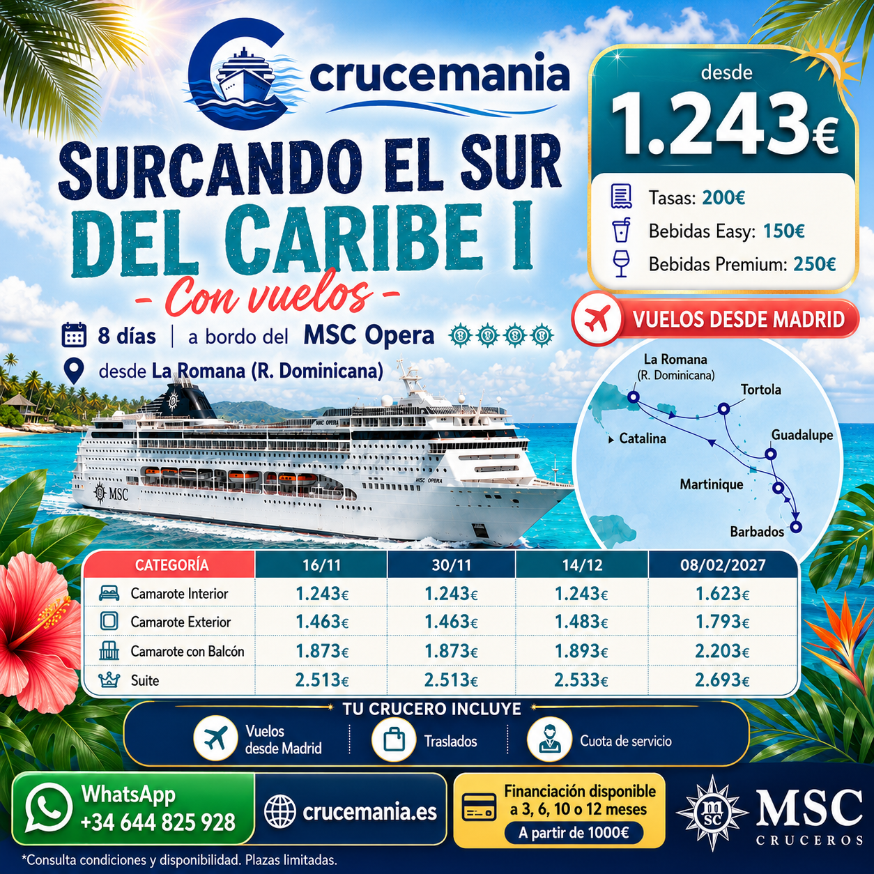 Surcando el sur del Caribe I MSC Opera